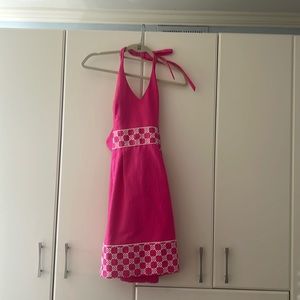 Vineyard Vines pink halter dress